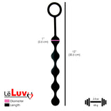 LeLuv Smooth Silicone Anal Beads with Handle - Row of 5
