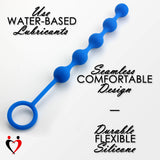 LeLuv Smooth Silicone Anal Beads with Handle - Row of 5
