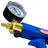 LeLuv Maxi Blue Penis Pump Clear Hose | Gauge/Protected Gauge | Round Flange Cylinder