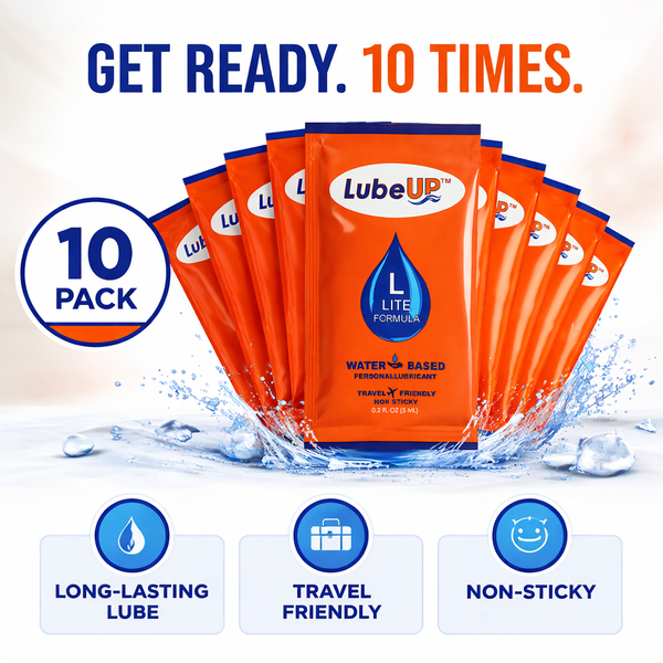 LubeUp™ Water-Based Personal Lubricant – Cleaner Finish, Skin-Friendly, Toy & Condom Compatible, Non-Staining, Paraben &amp; Oil Free Smooth Glide