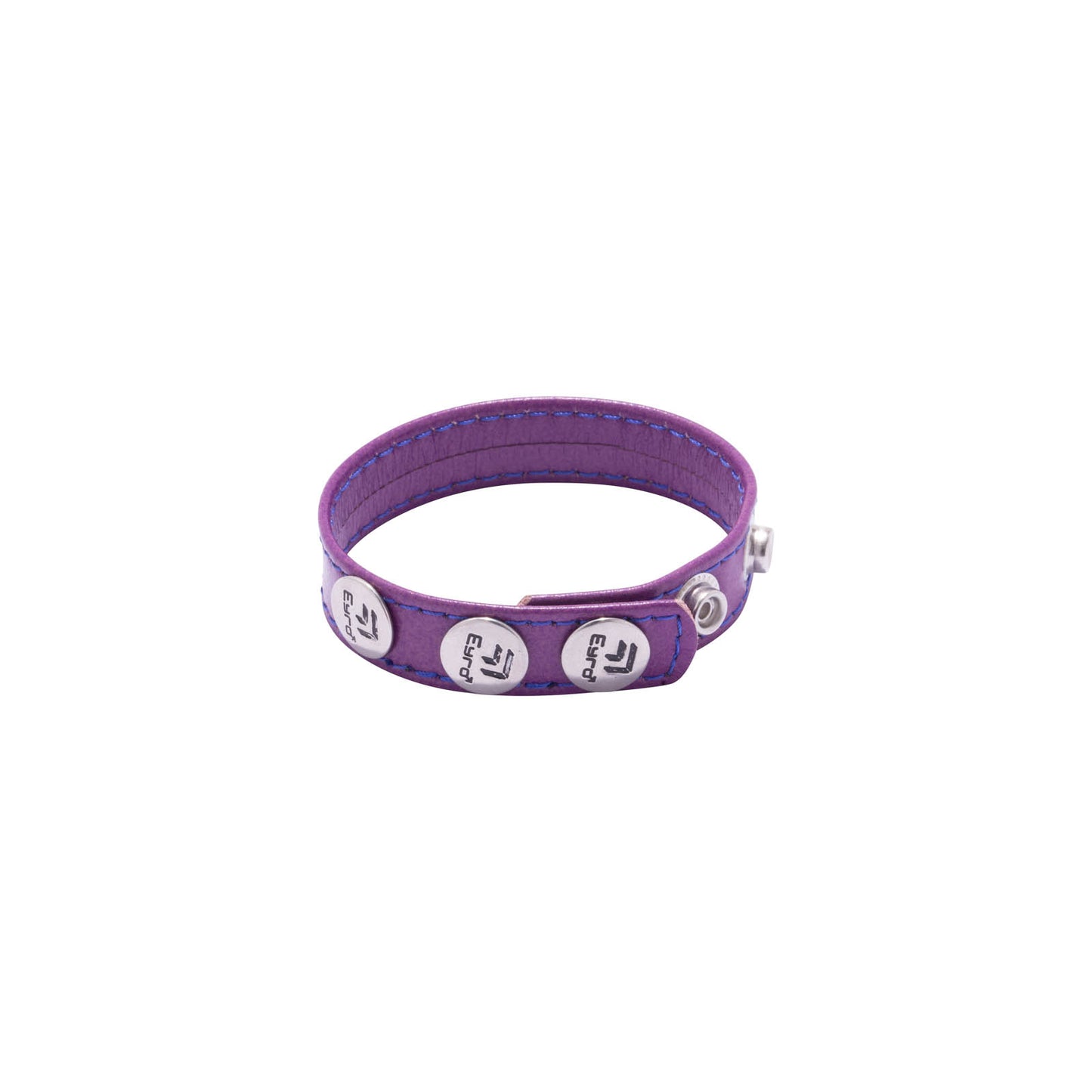 Eyro 3 Snap Purple Leather Cock Ring Adjustable Strap BDSM