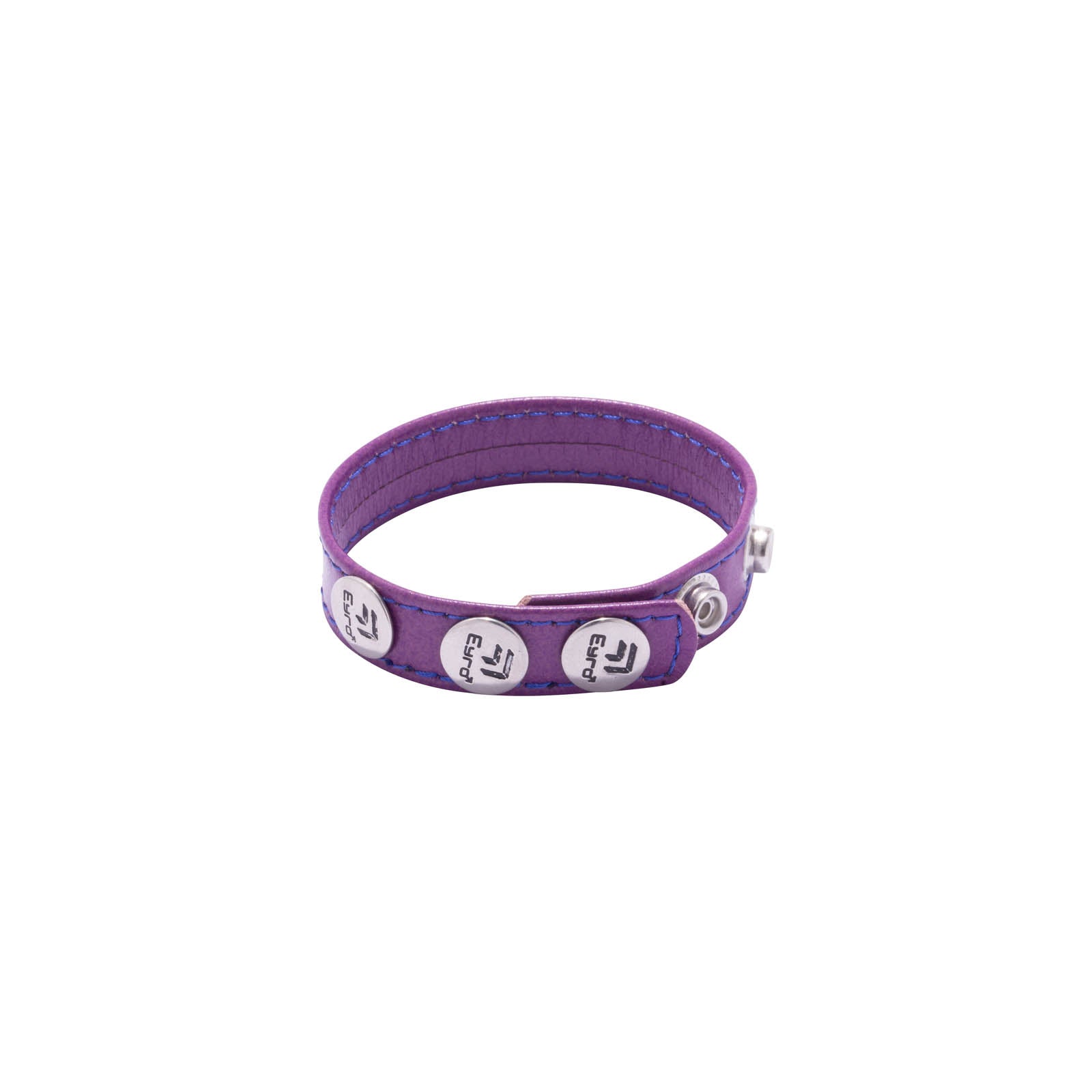 Eyro 3 Snap Purple Leather Cock Ring Adjustable Strap BDSM