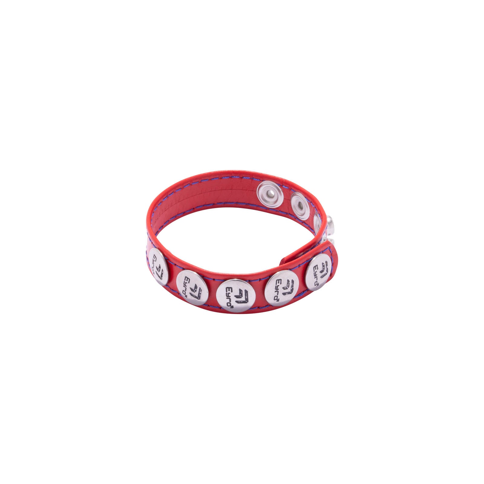 Eyro 5 Snap Red Leather Cock Ring Adjustable Strap BDSM