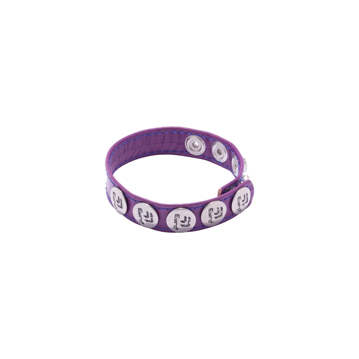 Eyro 10 Snap Purple Leather Cock Ring Adjustable Strap BDSM