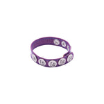 Eyro 10 Snap Purple Leather Cock Ring Adjustable Strap BDSM