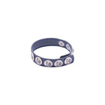 Eyro 10 Snap Gray Leather Cock Ring Adjustable Strap BDSM
