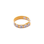 Eyro 10 Snap Yellow Leather Cock Ring Adjustable Strap BDSM