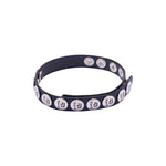 Eyro 10 Snap Black Leather Cock Ring Adjustable Strap BDSM