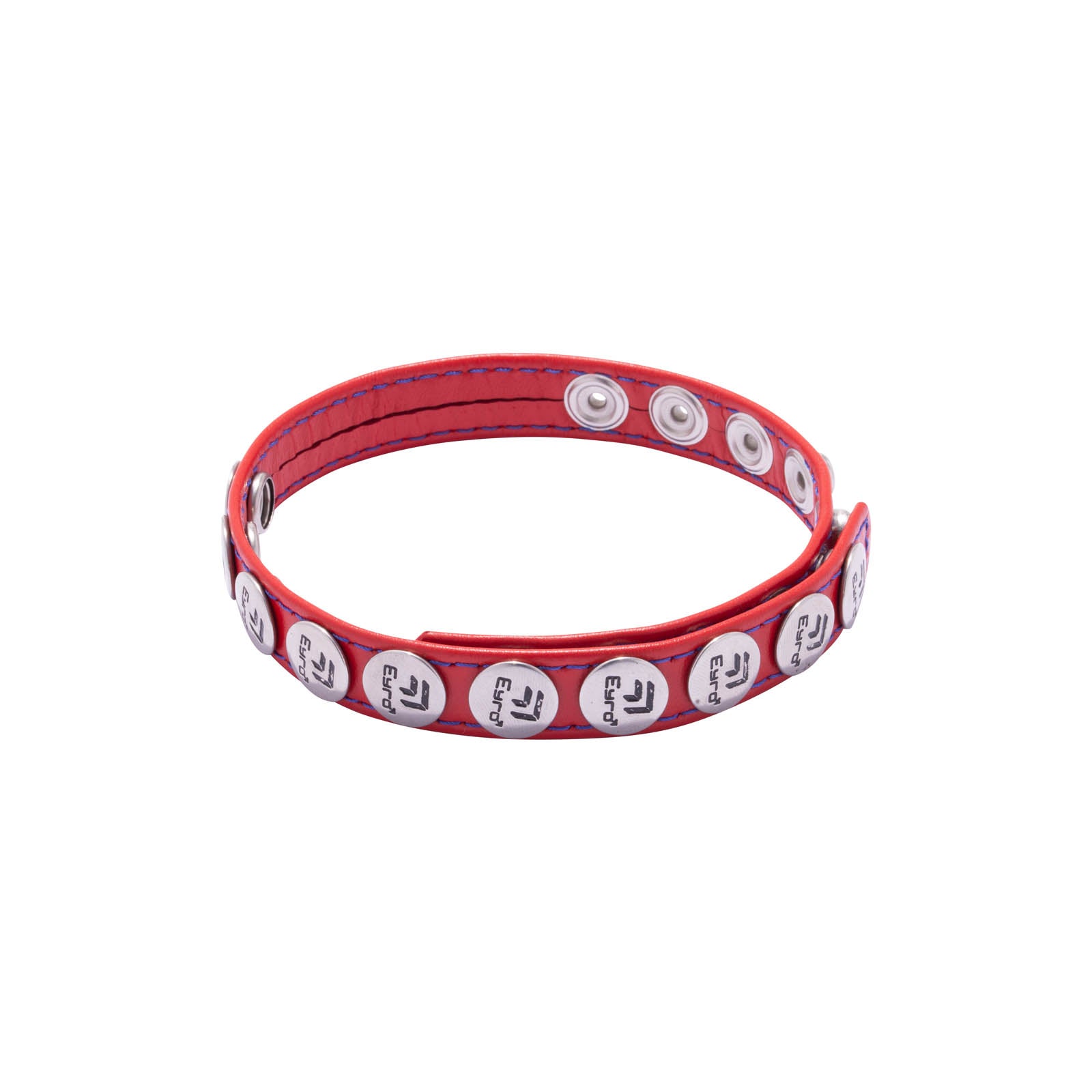 Eyro 10 Snap Red Leather Cock Ring Adjustable Strap BDSM