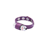 Eyro Vibrating Purple Leather Cock Ring 3 Snap Adjustable Strap + BULLET