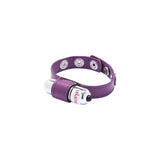 Eyro Vibrating Purple Leather Cock Ring 3 Snap Adjustable Strap + BULLET