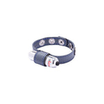 Eyro Vibrating Gray Leather Cock Ring 3 Snap Adjustable Strap + BULLET