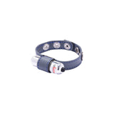 Eyro Vibrating Gray Leather Cock Ring 3 Snap Adjustable Strap + BULLET