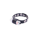 Eyro Vibrating Black Leather Cock Ring 5 Snap Adjustable Strap Clitoral Vibe Penis Sex
