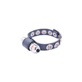 Eyro Vibrating Gray Leather Cock Ring 5 Snap Adjustable Strap