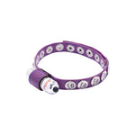 Eyro Vibrating Purple Leather Cock Ring 10 Snap Adjustable Strap