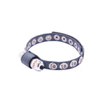 Eyro Vibrating Gray Leather Cock Ring 10 Snap Adjustable Strap