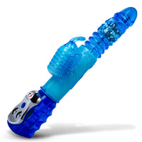 LeLuv 12" Large Automatic Thrusting Rabbit Vibrator Clitoral Massager Multispeed Blue