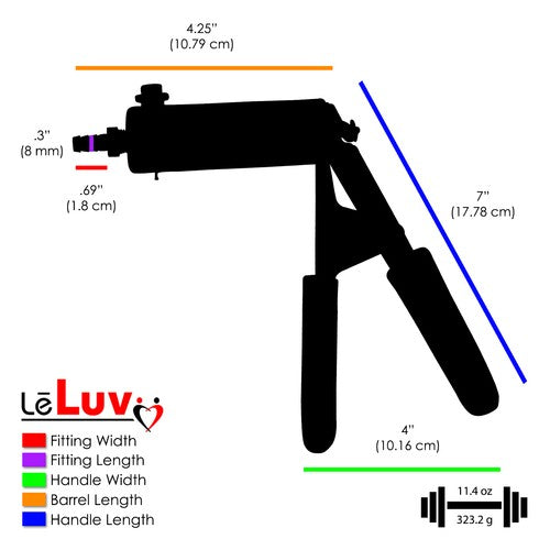 LeLuv® Ultima Penis Pump - Rubber Grip, Silicone Hose with Round Flange Cylinder - Choose Length & Diameter