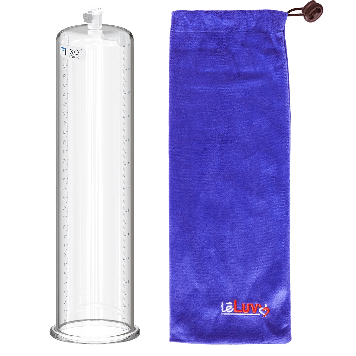 Replacement Penis Pump Cylinder with Round Flange | 9" or 12" Length, 1.35"-5.0" Diameter