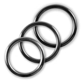 5mm Round Gauge Glans Rings - 30mm, 32mm, 36mm I.D. Sampler Set - Polished (Multi-Size 3 Pack)