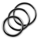 5mm Round Gauge Glans Rings - 36mm, 40mm, 44mm I.D. Sampler Set - Polished (Multi-Size 3 Pack)