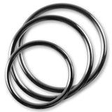 5mm Round Gauge Glans Rings - 44mm, 48mm, 52mm I.D. Sampler Set - Polished (Multi-Size 3 Pack)