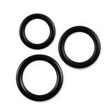 5mm Round Gauge Glans Rings - 22mm, 24mm, 26mm I.D. Sampler Set - Black (Multi-Size 3 Pack)