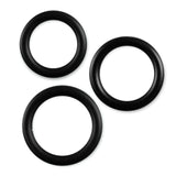 5mm Round Gauge Glans Rings - 24mm, 26mm, 28mm I.D. Sampler Set - Black (Multi-Size 3 Pack)