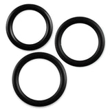 5mm Round Gauge Glans Rings - 26mm, 28mm, 30mm I.D. Sampler Set - Black (Multi-Size 3 Pack)
