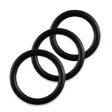 5mm Round Gauge Glans Rings - 28mm, 30mm, 32mm I.D. Sampler Set - Black (Multi-Size 3 Pack)