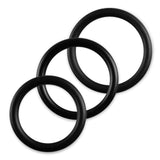 5mm Round Gauge Glans Rings - 30mm, 32mm, 36mm I.D. Sampler Set - Black (Multi-Size 3 Pack)