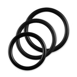 5mm Round Gauge Glans Rings - 32mm, 36mm, 40mm I.D. Sampler Set - Black (Multi-Size 3 Pack)