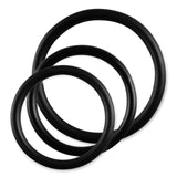 5mm Round Gauge Glans Rings - 40mm, 44mm, 48mm I.D. Sampler Set - Black (Multi-Size 3 Pack)