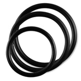 5mm Round Gauge Glans Rings - 44mm, 48mm, 52mm I.D. Sampler Set - Black (Multi-Size 3 Pack)