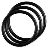 5mm Round Gauge Glans Rings - 48mm, 52mm, 56mm I.D. Sampler Set - Black (Multi-Size 3 Pack)