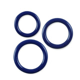 5mm Round Gauge Glans Rings - 22mm, 24mm, 26mm I.D. Sampler Set - Blue (Multi-Size 3 Pack)