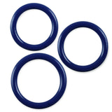 5mm Round Gauge Glans Rings - 26mm, 28mm, 30mm I.D. Sampler Set - Blue (Multi-Size 3 Pack)