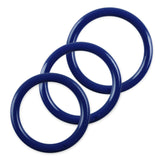 5mm Round Gauge Glans Rings - 30mm, 32mm, 36mm I.D. Sampler Set - Blue (Multi-Size 3 Pack)