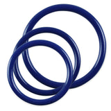 5mm Round Gauge Glans Rings - 36mm, 40mm, 44mm I.D. Sampler Set - Blue (Multi-Size 3 Pack)