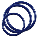 5mm Round Gauge Glans Rings - 40mm, 44mm, 48mm I.D. Sampler Set - Blue (Multi-Size 3 Pack)