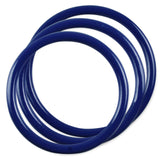 5mm Round Gauge Glans Rings - 44mm, 48mm, 52mm I.D. Sampler Set - Blue (Multi-Size 3 Pack)