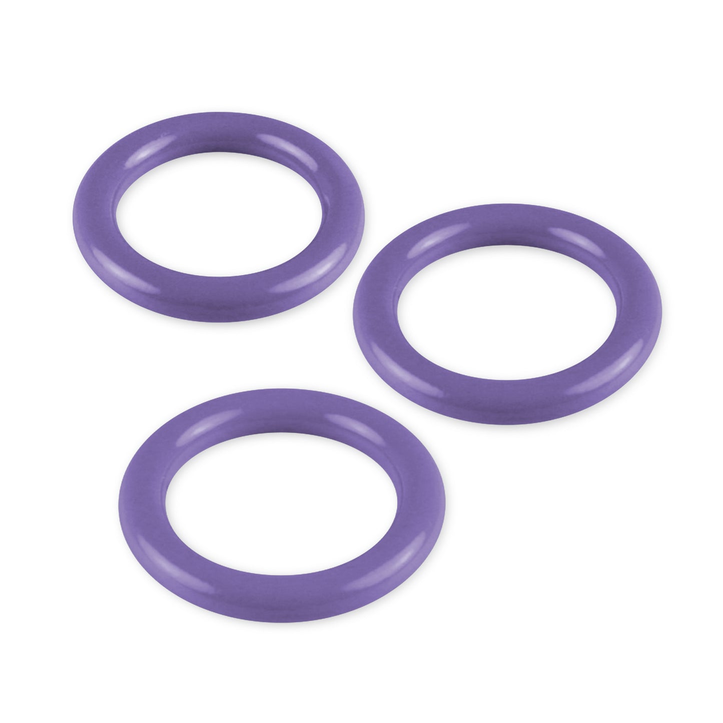 6mm Round Gauge Glans Rings - 26mm, 28mm, 30mm I.D. Sampler Set - Purple (Multi-Sized 3 Pack)