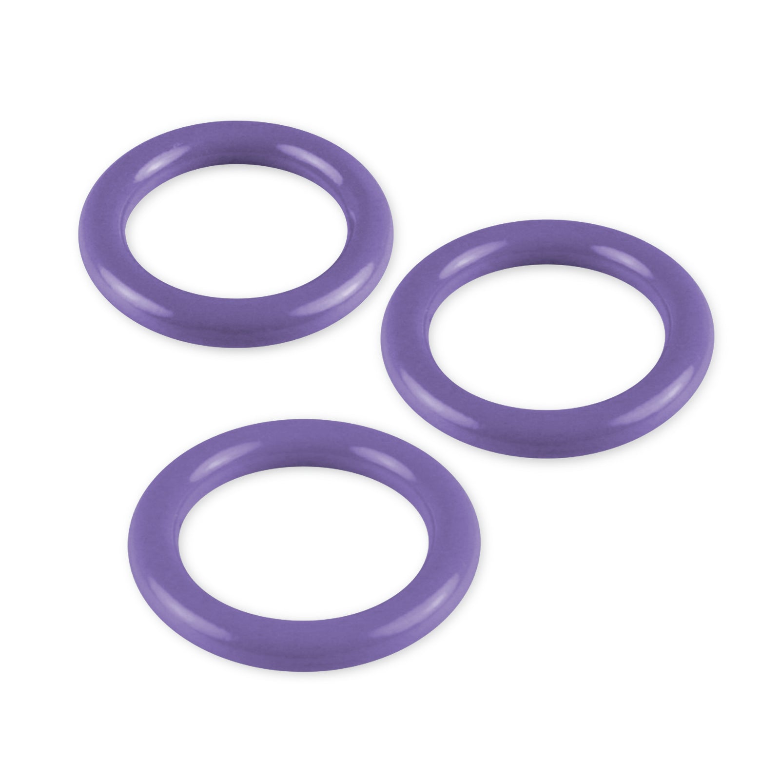 6mm Round Gauge Glans Rings - 26mm, 28mm, 30mm I.D. Sampler Set - Purple (Multi-Sized 3 Pack)