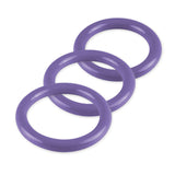 6mm Round Gauge Glans Rings - 32mm, 36mm, 40mm I.D. Sampler Set - Purple (Multi-Sized 3 Pack)