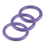 6mm Round Gauge Glans Rings - 36mm, 40mm, 44mm I.D. Sampler Set - Purple (Multi-Sized 3 Pack)