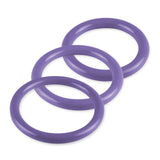 6mm Round Gauge Glans Rings - 40mm, 44mm, 48mm I.D. Sampler Set - Purple (Multi-Sized 3 Pack)