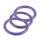 6mm Round Gauge Glans Rings - 44mm, 48mm, 52mm I.D. Sampler Set - Purple (Multi-Sized 3 Pack)