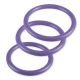 6mm Round Gauge Glans Rings - 48mm, 52mm, 56mm I.D. Sampler Set - Purple (Multi-Sized 3 Pack)