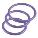 6mm Round Gauge Glans Rings - 56mm, 60mm, 64mm I.D. Sampler Set - Purple (Multi-Sized 3 Pack)